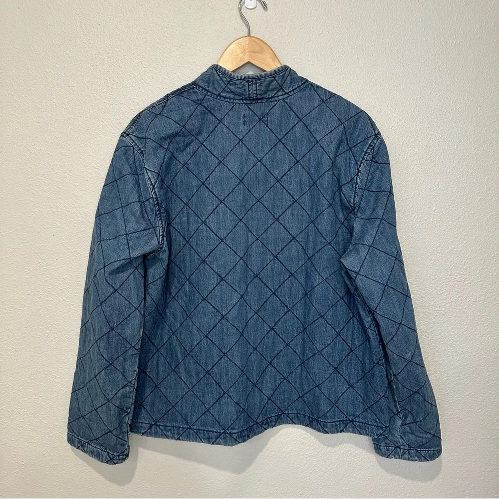 Universal Threads Open Front Quilted Denim Jacket - Picture 8 of 9